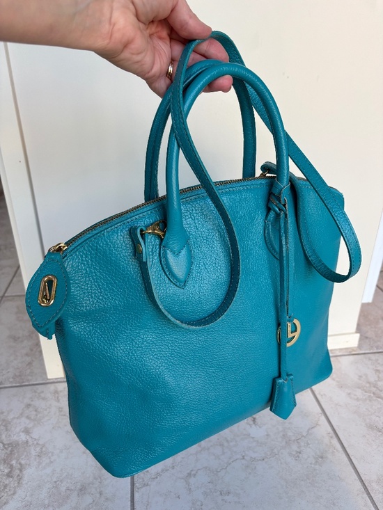 L. Credi Handbags - L. Credi Teal Leather Shoulder Bag, Hand Bag, Made in Italy